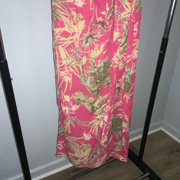 David Warren Side Tie Faux Wrap dress Sz 6 Tropical Floral vintage made in US - Picture 2 of 10